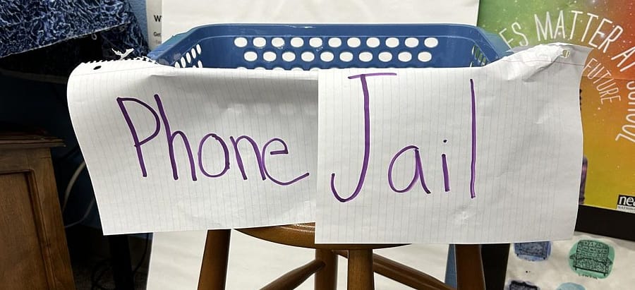 Phone+jail+in+Rebekah+Leonardys+classroom+for+students+using+their+phone+in+class.+